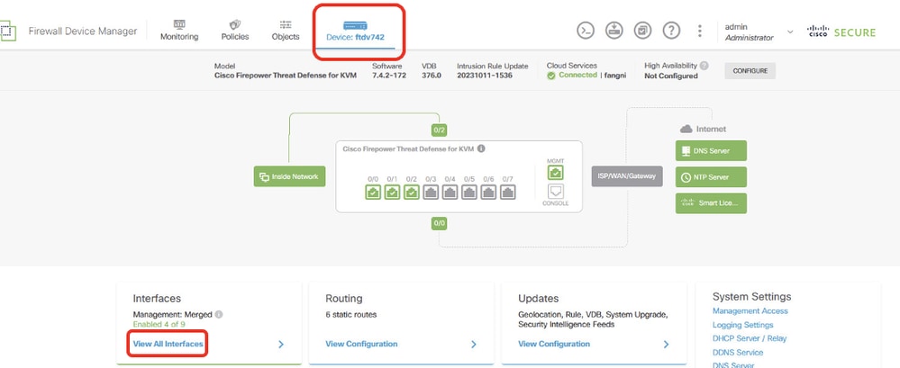 FTD View Interfaces