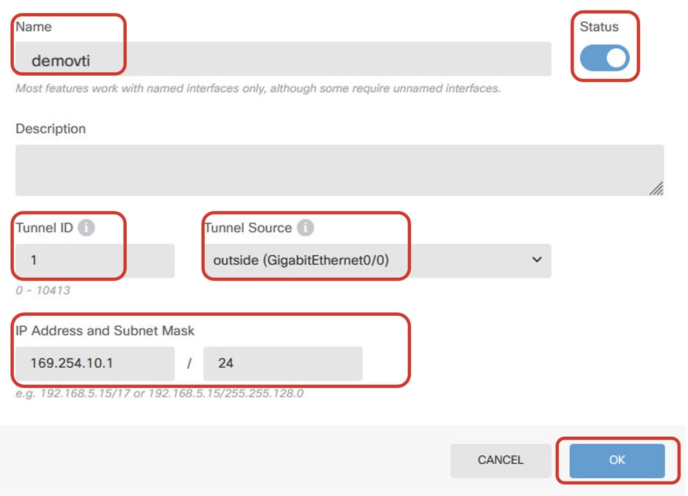 FTD Create VTI Details