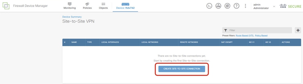 FTD Create Site-to-Site Connection