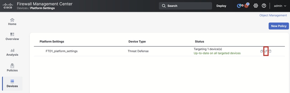 Platform Settings Policy