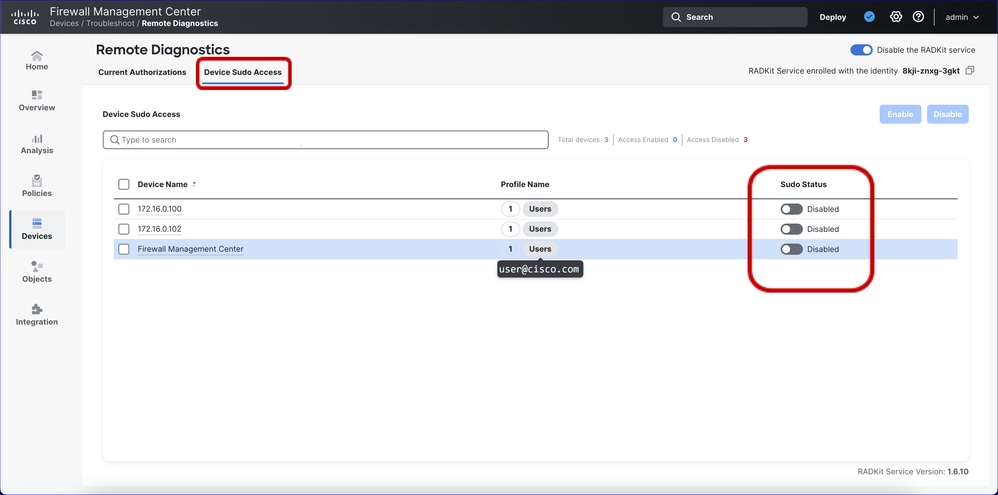 Device Sudo Access
