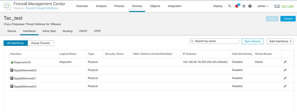 Diagnostic interface configuration before merge