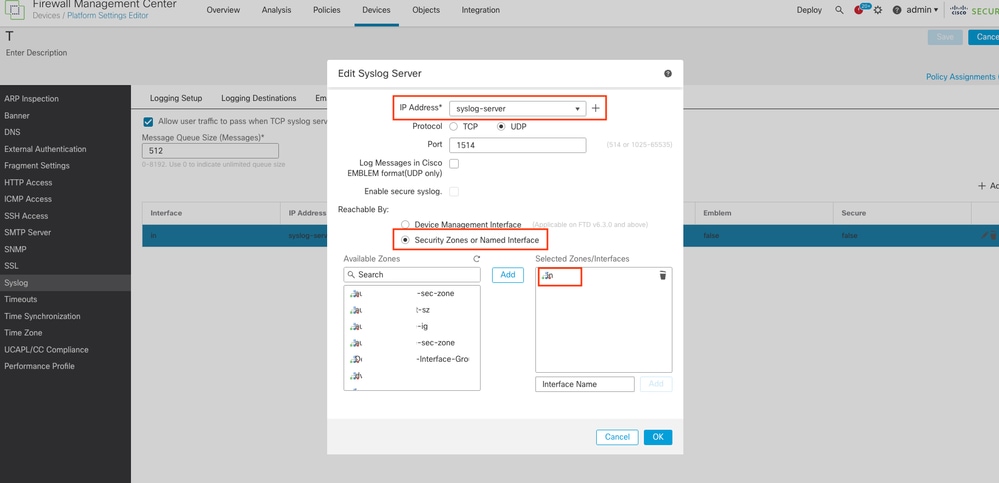 Syslog Server Configuration
