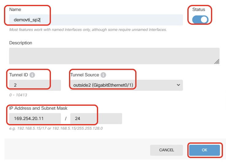 Site1 FTD VTI Details Tunnel2 ISP2