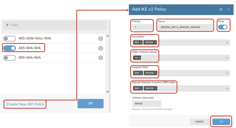 Site1 FTD Add New IKE Policy