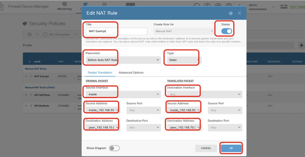Site2 FTD Nat Exempt Rule