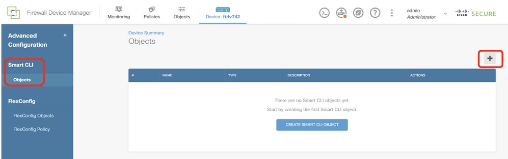 Site1 FTD Add Smart CLI Object