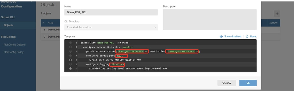 Site1 FTD Create PBR ACL 3