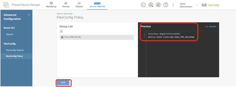 Site1 FTD Create PBR Flex Policy 2