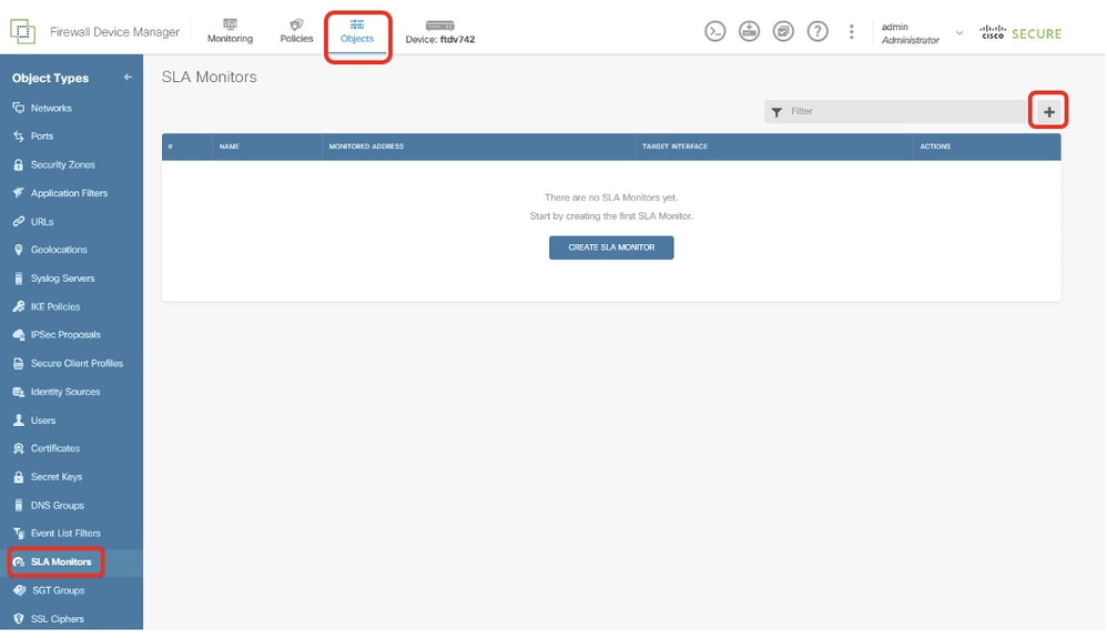 Site1 FTD Create SLA Monitor