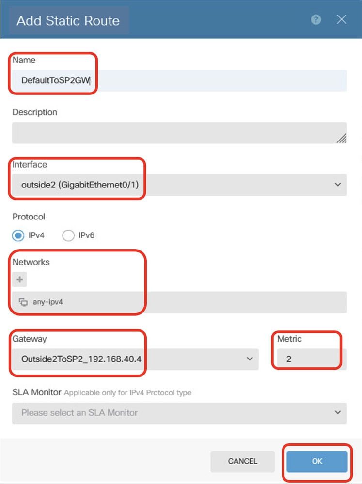 Site1 FTD Create Static Route 2