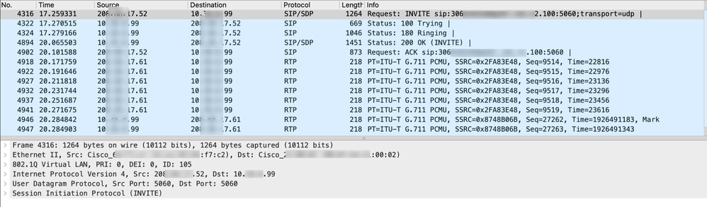 Packet Capture Requests and Responses from Two SIP Devices