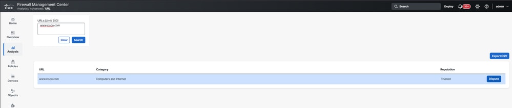 How to Dispute a URL in FMC