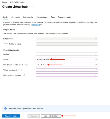 Create Azure Virtual Hub