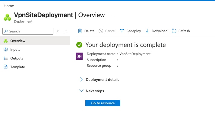 Once VPN Site Completes, Navigate Back to vWAN Hub Configuration