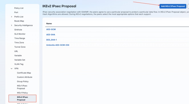 Configure IKEv2 IPsec Proposal