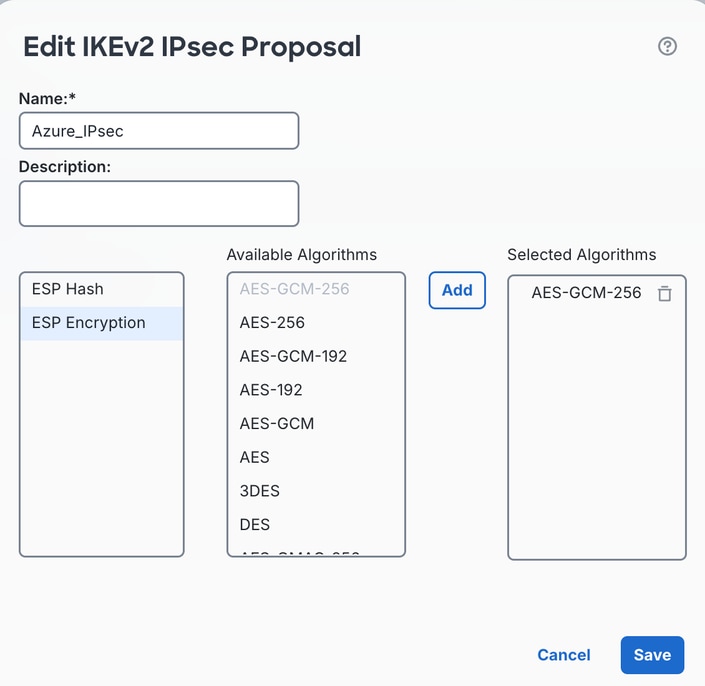 Name the IKEv2 IPSec Proposal
