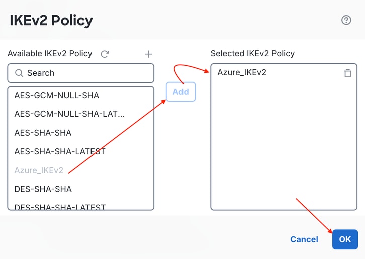 Add IKEv2 Phase 1 Policy Configured Initially in Step 3