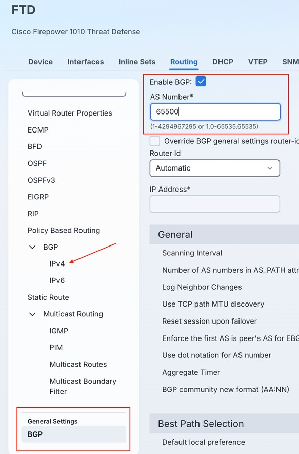 Configure BGP