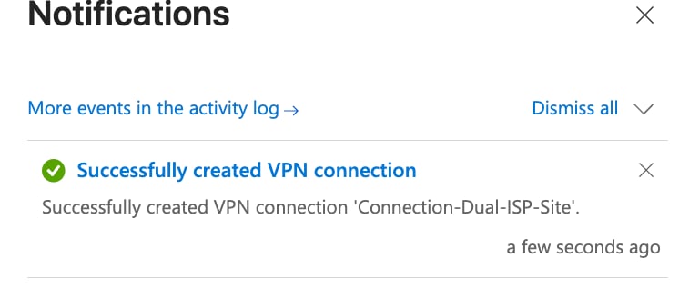 Confirm VPN Site Provisioning Status