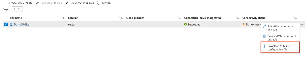 Download VPN Site Configuration File Option