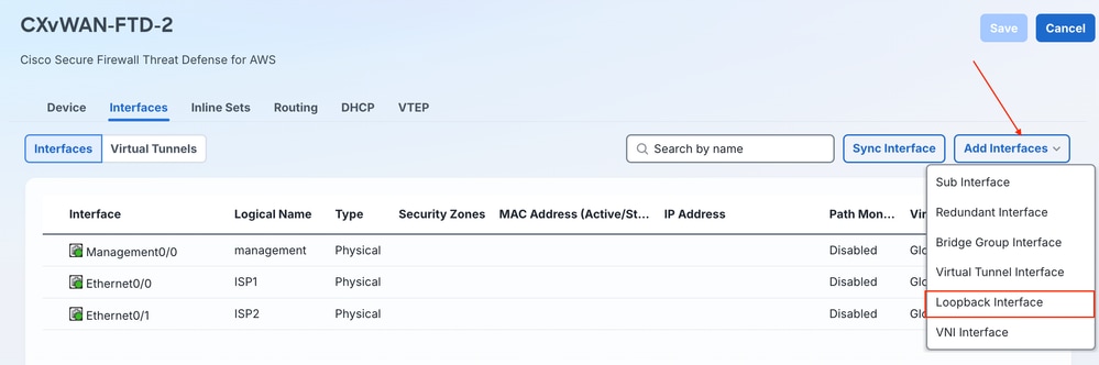 Add Loopback Interface To Device