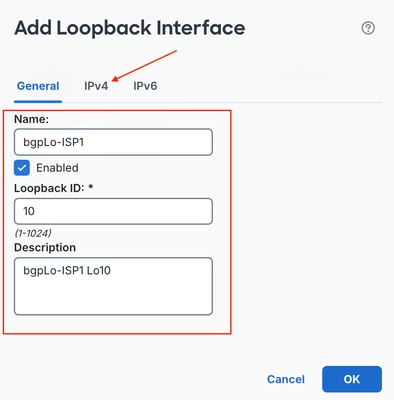 Configure Loopback Interface Information And IPv4 Address