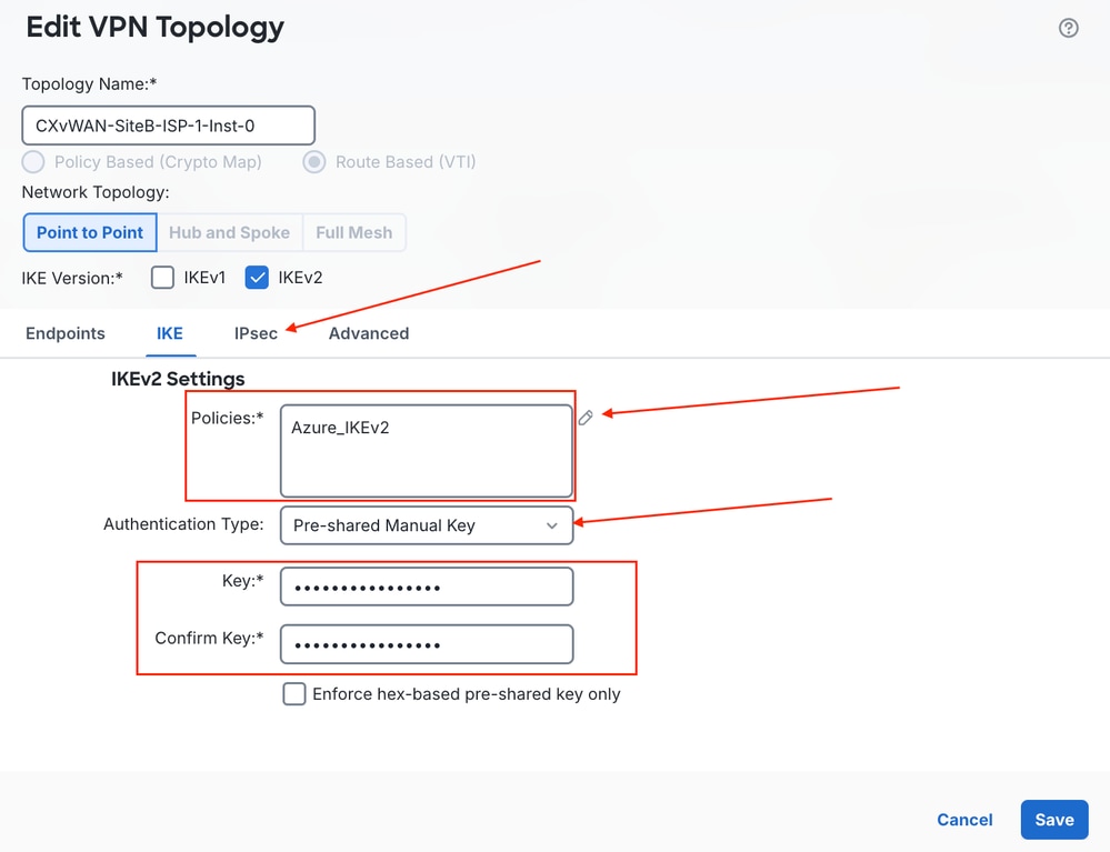 Edit IKEv2 Settings And Authentication Key