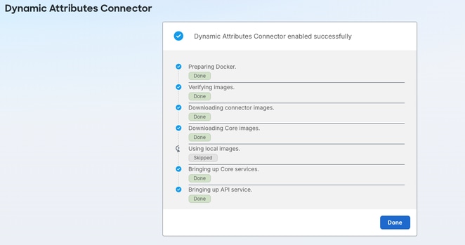 Enable Cisco Dynamic Attributes Connector Status
