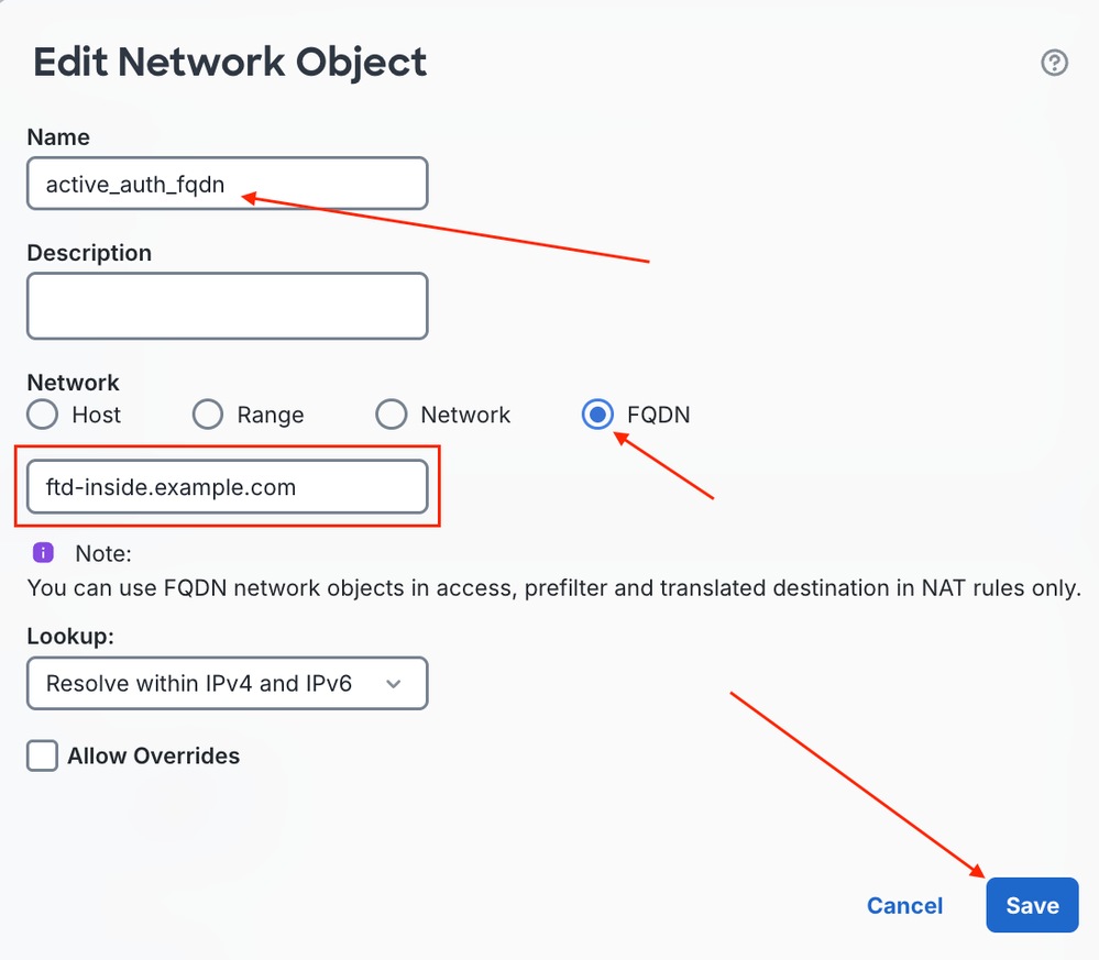 Configure FQDN Network Object Variables