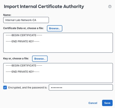 Import Internal Certificate Authority To Firewall Management Center