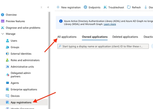 Navigate To App Registrations And All Applications