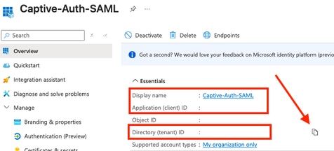 Collect Display And Application And Directory ID Values
