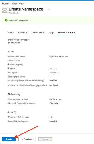 Create Event Hub Namespace Deployment