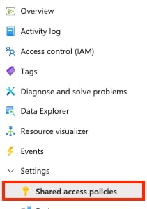 Navigate To Shared Access Policies