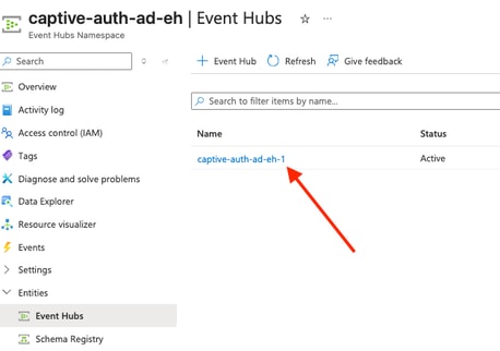Access Event Hub Instance Configuration