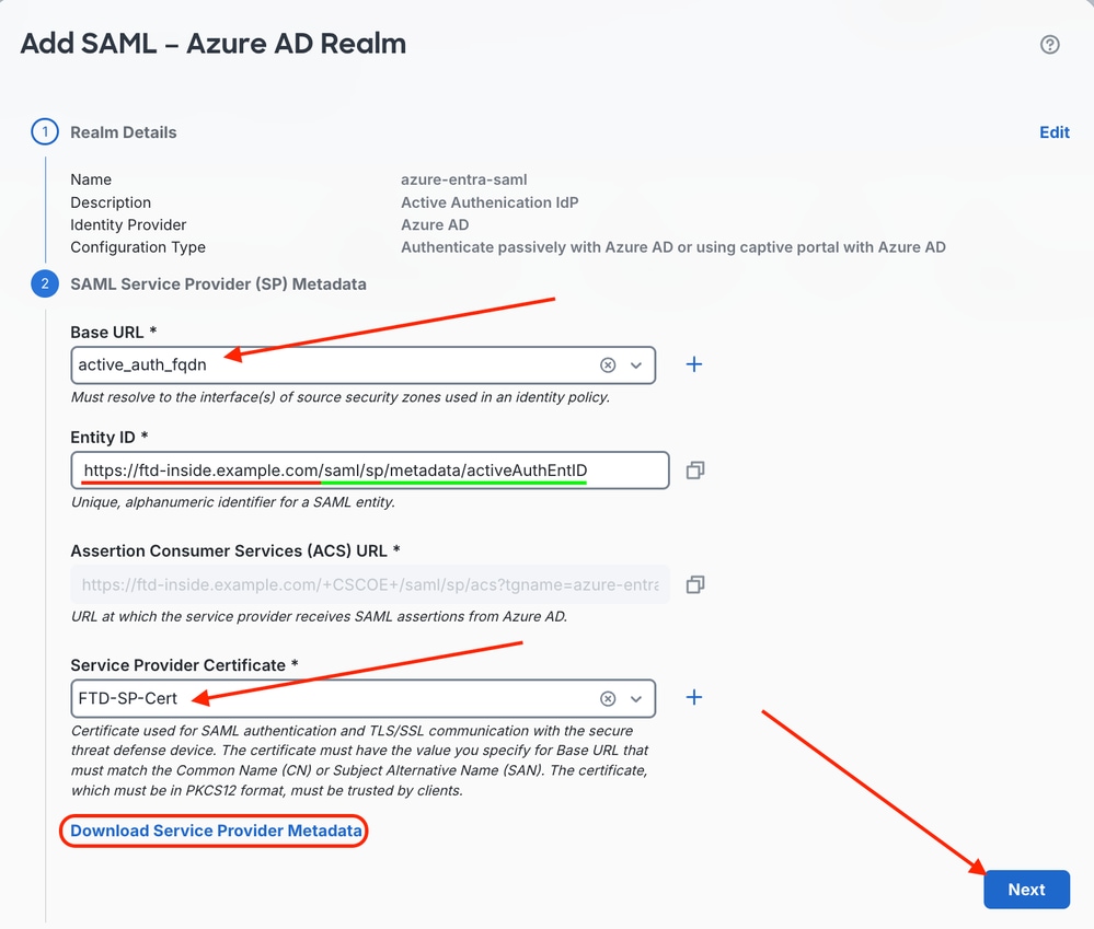 Configure Base URL And Entity ID And Download SAML Metadata