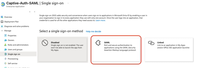 SAML Single Sign On Mode Selection