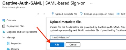 Add SAML Configuration Application