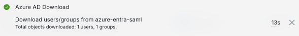 Notification Entry For Download Of Users From Azure AD