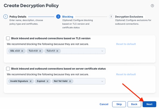 Customize Decryption Policy Options