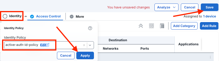Apply Identity Policy To Access Control
