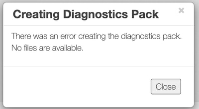 Cisco SNA Appliance - Create Diag Pack Error