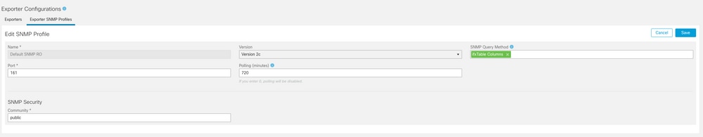 Configuração de pesquisa SNMP 1