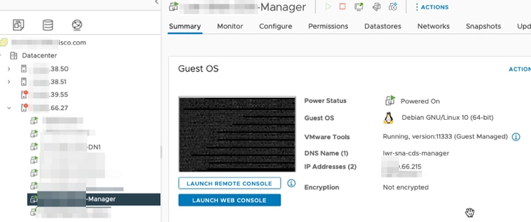 Manager virtual machine record