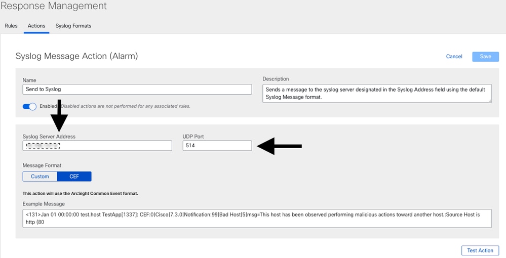 syslog configuration SNA