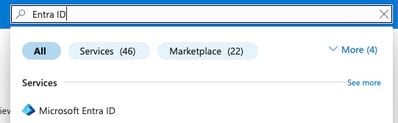 A search box containing the words Entra ID