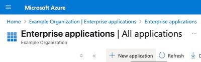 New Application menu option
