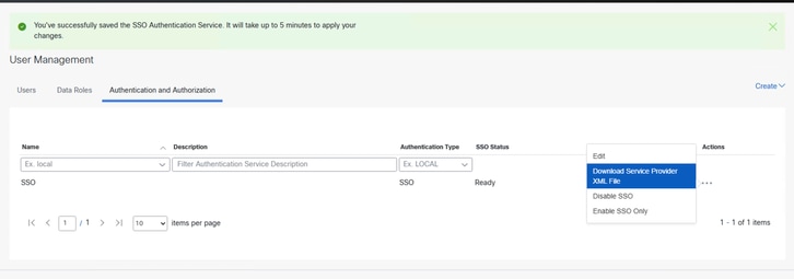 How to download sp.xml file from Secure Network Analytics