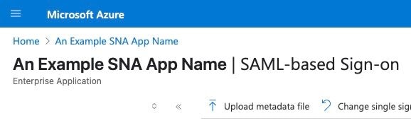 Showing where to upload the sp.xml in Entra ID